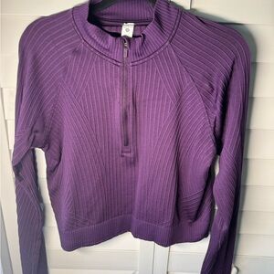 Lululemon Purple Quarter-Zip Ribbed Sweater